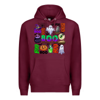 Burgundy boo halloween Premium Hoodie - CowGirlArtShop