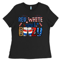 Black red white and boozy Ladies Tee - RanaPortraitStore