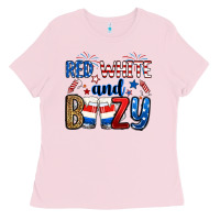 Bubblegum Pink red white and boozy Ladies Tee - RanaPortraitStore