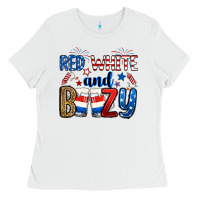 White red white and boozy Ladies Tee - RanaPortraitStore