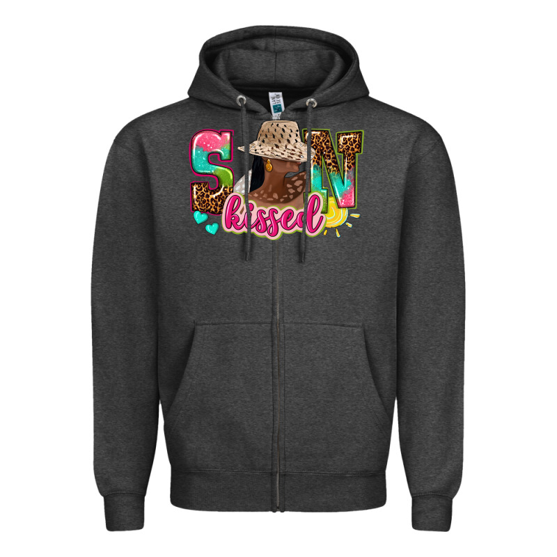 Afro Woman With Sunkissed Zipper Hoodie by NancyCooperArtShop | Teevron