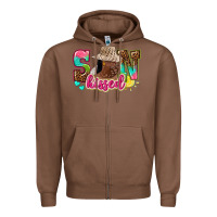 Chestnut Afro woman with sunkissed Zipper Hoodie - NancyCooperArtShop