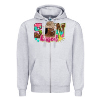 Heather Grey Afro woman with sunkissed Zipper Hoodie - NancyCooperArtShop