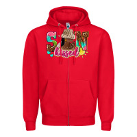 Red Afro woman with sunkissed Zipper Hoodie - NancyCooperArtShop