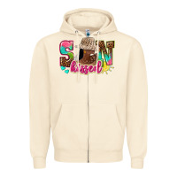 Sandshell Afro woman with sunkissed Zipper Hoodie - NancyCooperArtShop