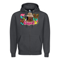 Smoke Afro woman with sunkissed Zipper Hoodie - NancyCooperArtShop