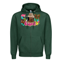 Sports Green Afro woman with sunkissed Zipper Hoodie - NancyCooperArtShop