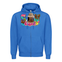True Royal Afro woman with sunkissed Zipper Hoodie - NancyCooperArtShop
