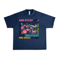 Navy hair stylist typography Urban Heavy Tee - MaliasSmallBusiness
