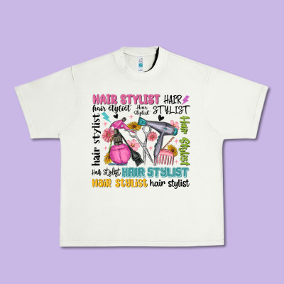 Hair Stylist Typography Urban Heavy Tee Designed By Maliassmallbusiness