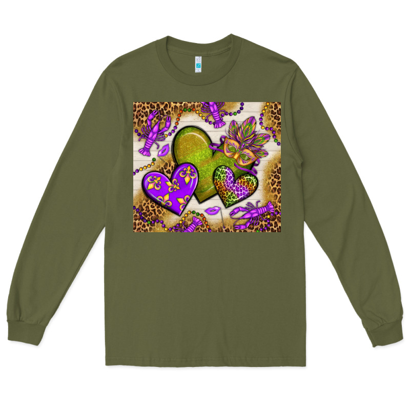 Mardi Gras Hearts Tumbler Bbs Long Sleeve Tee by BundleAndBundleShop | Teevron