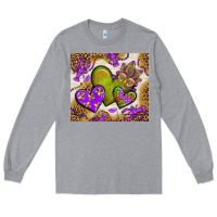 Heather Grey mardi gras hearts tumbler bbs Long Sleeve Tee - BundleAndBundleShop