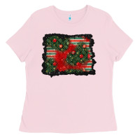 Bubblegum Pink christmas ornament background Ladies Tee - BundleAndBundleShop