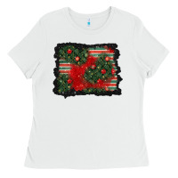 White christmas ornament background Ladies Tee - BundleAndBundleShop