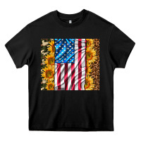 Black american realistic flag Heavy Core Tee - AdoDesignShop