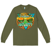 Army Green sunshine & lakewater Long Sleeve Tee - JahusDesignShop