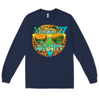 Navy sunshine & lakewater Long Sleeve Tee - JahusDesignShop