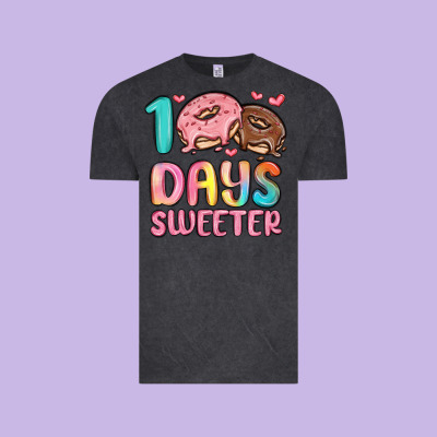100 Days Sweeter Vintage Tee Designed By Maliassmallbusiness