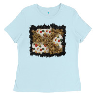 Baby Blue christmas mistletoe background Ladies Tee - BundleAndBundleShop