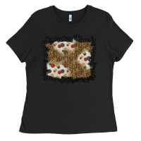 Black christmas mistletoe background Ladies Tee - BundleAndBundleShop