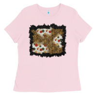 Bubblegum Pink christmas mistletoe background Ladies Tee - BundleAndBundleShop