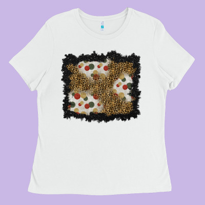 Christmas Mistletoe Background Ladies Tee Designed By Bundleandbundleshop
