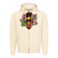 Sandshell Afro Woman Summer Zipper Hoodie - texasbilliewilder