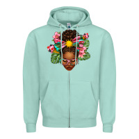 Afro Woman Summer Zipper Hoodie | Teevron