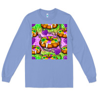 Colony Blue Mardi Gras king cake seamless pattern Long Sleeve Tee - BundleAndBundleShop