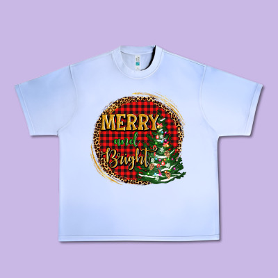 Merry And Bright Christmas Tree Urban Heavy Tee Designed By Adodesignshop