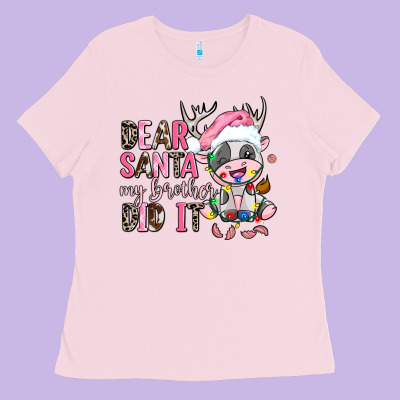 Dear Santa My Brother Did It Ladies Tee Designed By Adodesignshop