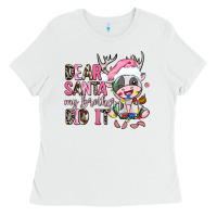 White dear santa my brother did it Ladies Tee - AdoDesignShop