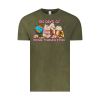 Vintage Olive 100 days of doing teacher stuff Vintage Tee - MaliasSmallBusiness