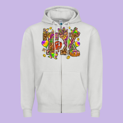 Texas Mardi Gras Zipper Hoodie Designed By Nancycooperartshop
