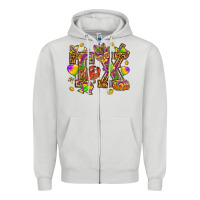 Dove Grey Texas Mardi Gras Zipper Hoodie - NancyCooperArtShop