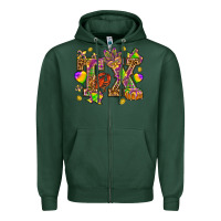 Sports Green Texas Mardi Gras Zipper Hoodie - NancyCooperArtShop