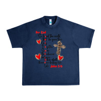 Navy for god so loved the world Urban Heavy Tee - MaliasSmallBusiness