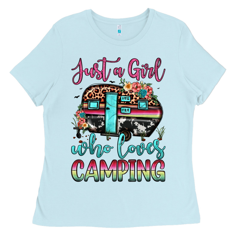 Just A Girl Who Loves Camping Ladies Tee by JahusDesignShop | Teevron