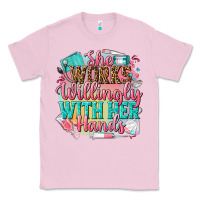 Bubblegum Pink she works willingly with her hands Classic Tee - NancyCooperArtShop