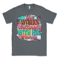 Charcoal Heather she works willingly with her hands Classic Tee - NancyCooperArtShop