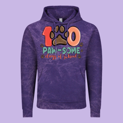 100 Pawsome Days Of School Vintage Hoodie Designed By Maliassmallbusiness