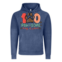 Vintage Denim 100 pawsome days of school Vintage Hoodie - MaliasSmallBusiness