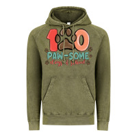 Vintage Olive 100 pawsome days of school Vintage Hoodie - MaliasSmallBusiness