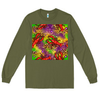 Army Green Mardi Gras Lobster Seamless Pattern Long Sleeve Tee - BundleAndBundleShop