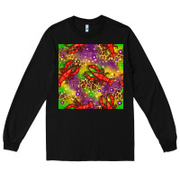 Black Mardi Gras Lobster Seamless Pattern Long Sleeve Tee - BundleAndBundleShop