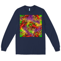 Navy Mardi Gras Lobster Seamless Pattern Long Sleeve Tee - BundleAndBundleShop
