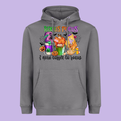 Hocus Pocus I Need Coffee To Focus Heavyweight Hoodie Designed By Cowgirlartshop