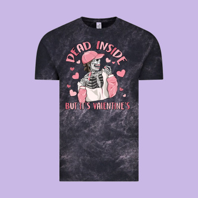 Dead Inside But It's Valentine's Vintage Tee Designed By Maliassmallbusiness