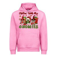 Fuchsia Pink Chillin' With My Gnomies Urban Hoodie - FaDigitalArtStudio