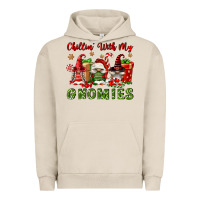 Pigment French Oak Chillin' With My Gnomies Urban Hoodie - FaDigitalArtStudio